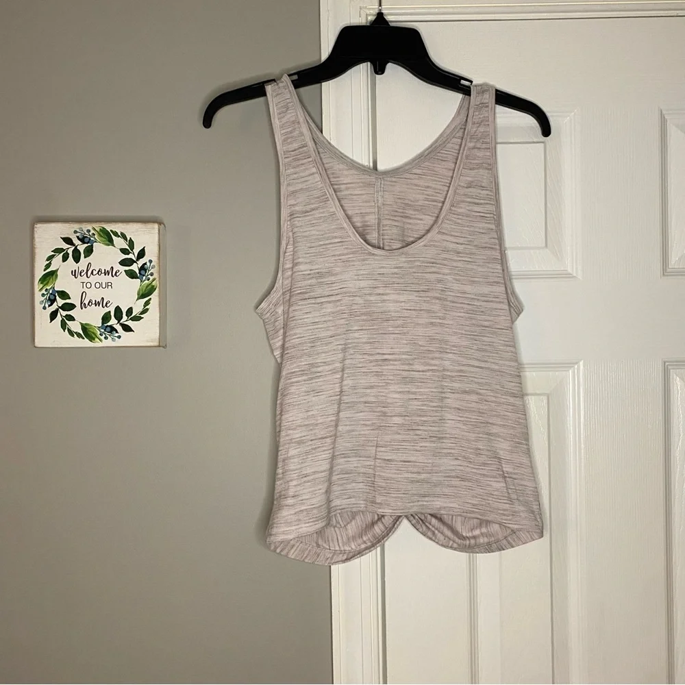 Athleta Essence Spacedye Twist Tank Top Heathered Gray Medium Women’s Workout